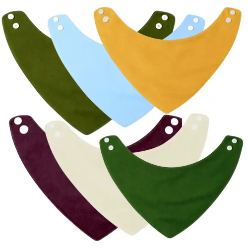Kit 6 Babadores Infantis Impermeáveis Malha Algodão 2 Botões Laváveis Diversas Cores