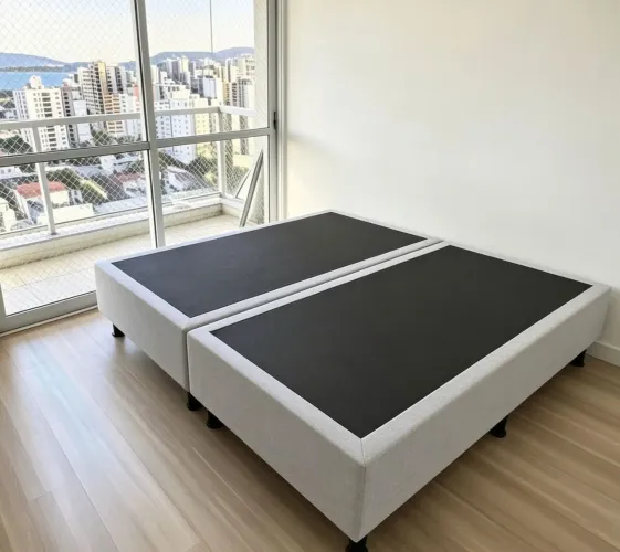 Cama box base King size em LINHO.Entrego