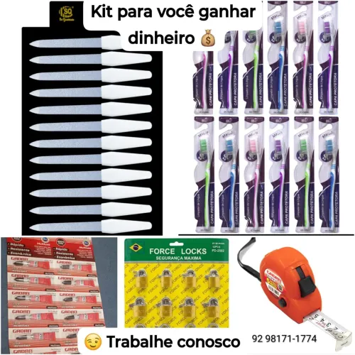 Cadeados, Escova dental, Trena + entrega grátis 