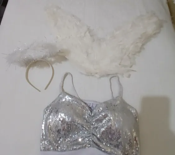 Fantasia adulto de anjo tam p /m