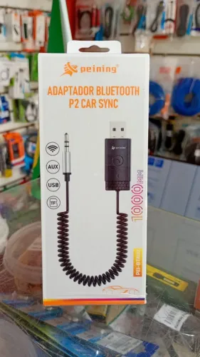 Adaptador Receptor Bluetooth P2 Auxiliar Para Carro E Som Cabo Espiral - Novo