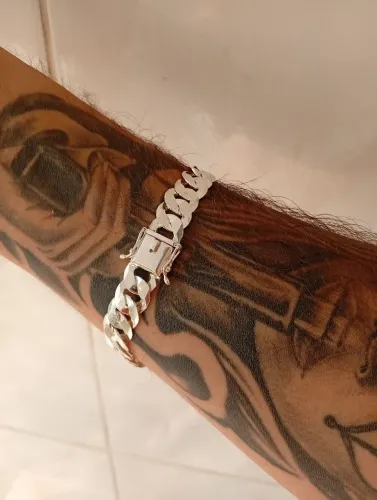 Prata 925 Pulseira Gaveta 10mm Grumet Nova
