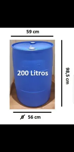 Tambor de plástico 200 litros Usados tampa fixa 