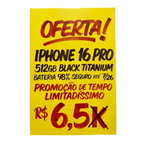 iPhone 16 Pro 512GB Black Titanium - Bateria 98%