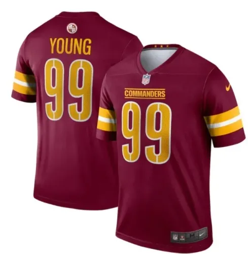 Camiseta NFL Chase Young Washington Commanders Nike Legend Bordô Masc. GG "XL" Importado!