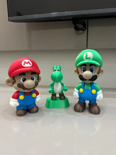 Kit 3 Action figure Mario, Luigi, Yoshi