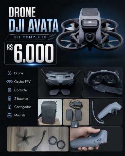 Drone Avatar - DJI - Usado - Completo com Mochila