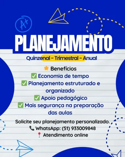 Planejamento Escolar - Quinzenal, Trimestral e Anual - Aulas Prontas
