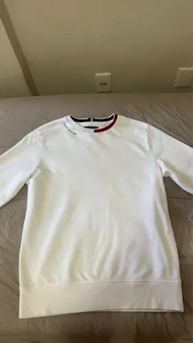 MOLETOM TOMMY HILFIGER COLLAR CREWNECK BRANCO