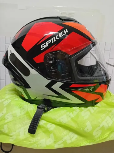 Capacete Moto Peels Spike 2 1ST Preto Brilhante e Vermelho Tamanho 60