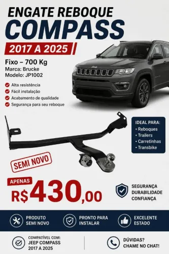 Engate Fixo Jeep Compass (DIESEL 2024-2025 ESCAPAMENTO DUPLO)