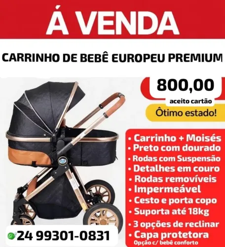 Carrinho de Bebê com Moisés