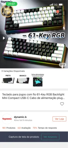 Kit teclado e mouse sem fio