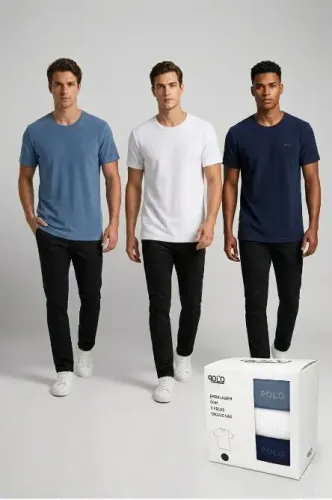 Kit 3 Camisetas Masculinas Casual Básica Piquet Slim