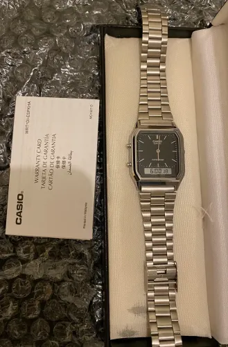 Relógio Casio Unissex Vintage Prata Aq-230a-1dmq
