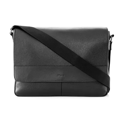 Bolsa Transversal Notebook 16" Couro Preto