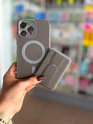 Capa para iPhone com porta cartão e magsafe