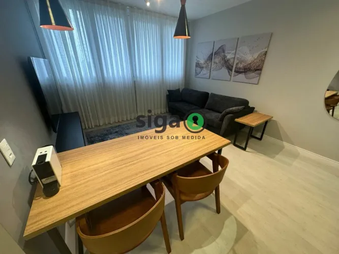 Apartamento 38m² para locação mobiliado, localizado na Chácara Santo Antônio, São Paulo