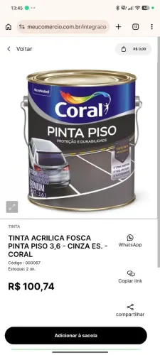 Tinta Cinza P/Piso