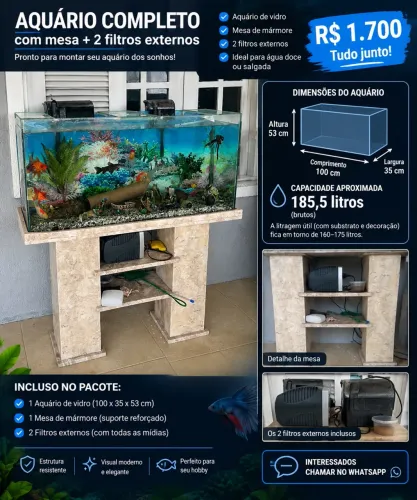 Aquário 185,5 litros