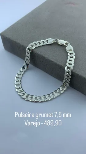 Pulseira de prata 5,5 a 7,5mm