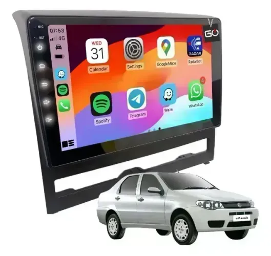 Multimidia Android 14, 9 polegadas Siena e Palio 2006 2007 2008 2009 2010 e 2011 ,,,