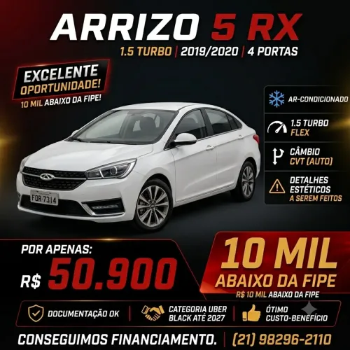 Chery Arrizo 5 RX 1.5 16V Turbo Flex Aut. 2020