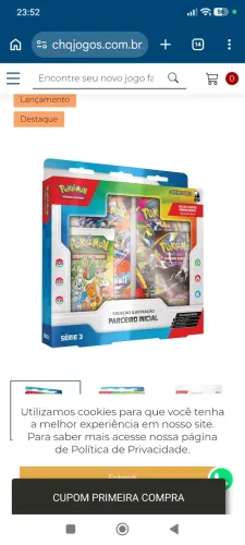 Box Coleção Ilustração Parceiro Inicial Série 3 Pokémon TCG