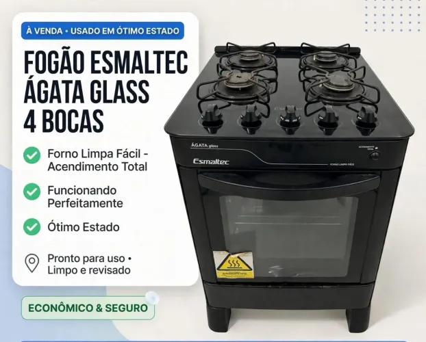 Fogão Esmaltec Agata Glass