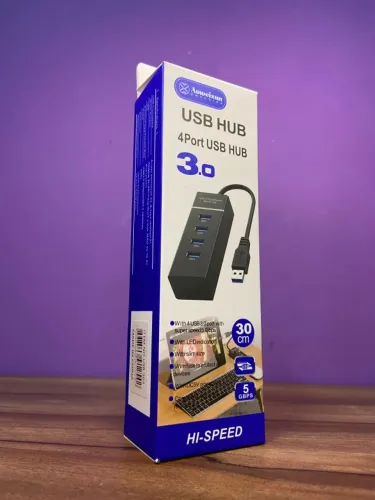 Hub Usb 3.0 Quatro Portas 5 Gbps Multifuncional Portátil 1 - Aoweixun an7