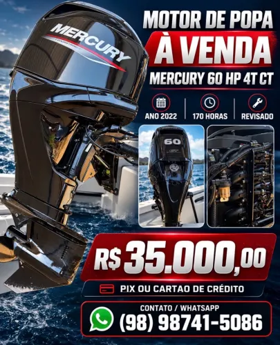 Vendo Motor 60hp 4t Mercury 2022