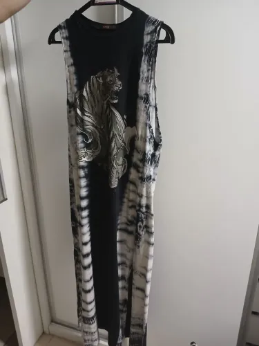 Vestido longo com estamps