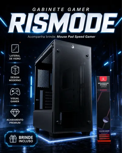 Gabinete Rise Mode + Mousepad Gamer de brinde!