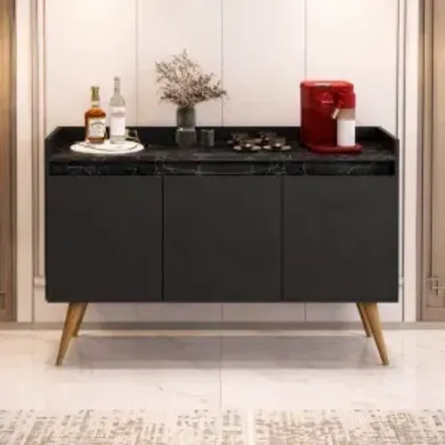 Novo! Buffet Gold Marmorizado Na Cor Preto