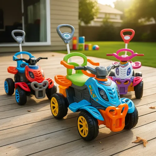 Quadriciclo Carrinho de Passeio Com Pedal Andador Infantil Com Empurrador Jipe Totoka Bebê