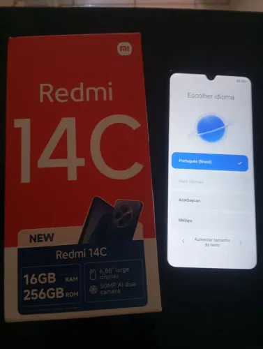Xiaomi 14c 256 GB novo na caixa pra hoje faço 600,00 no pix ou dinheiro vindo buscar