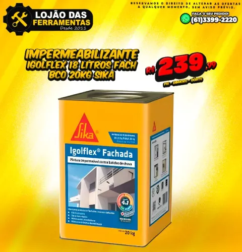 Impermeabilizante Igolflex 18 LItros Fach BCO 20Kg Sika