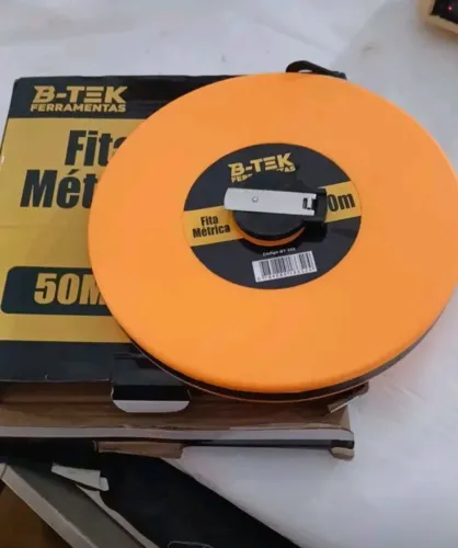 Fita Métrica Profissional 50 30 Metros Com Manievela Fibra de Vidro Encaixe de Mão