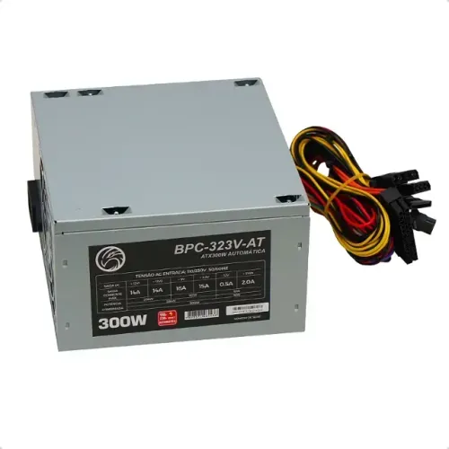 Fonte Atx 300w Bpc-323v-at 24 Pinos Cor Prateado
