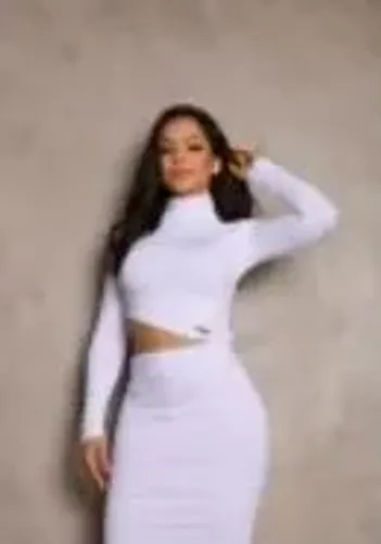 Vestido manga longa drapeado 