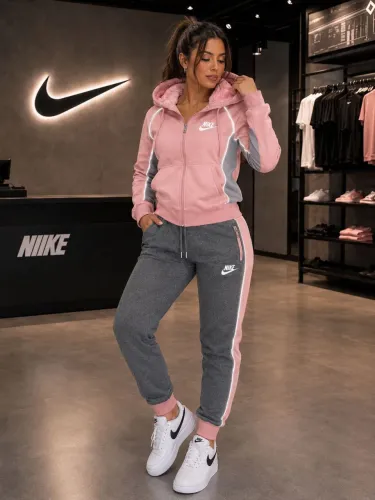 Conjunto feminino frio P ao GG peluciado Nike