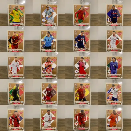 Kit 20 Figurinhas Extra Sticker Bronze Legends Copa do Mundo de 2022