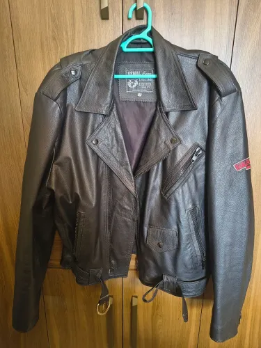 Jaqueta de Couro Legítimo Vintage-Estilo Harley -Davidson(Tam G)
