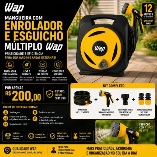 Mangueira com Enrolador WAP GMEEM01