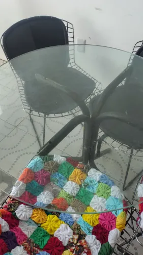 Mesa tampo de vidro Tok Stok