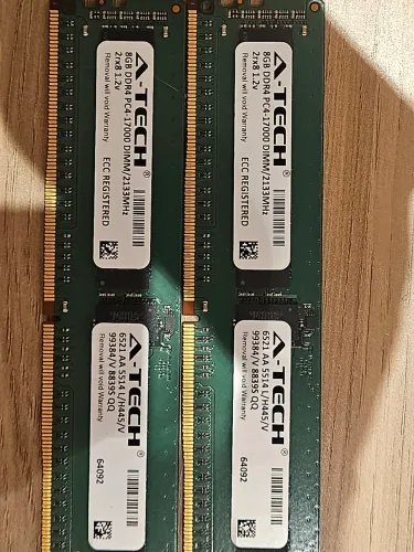 16GB DDR4 ECC 2133Mhz (2x8GB)