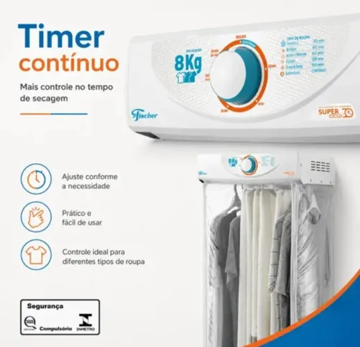 Secadora de Roupas Fischer Super Ciclo 8kg