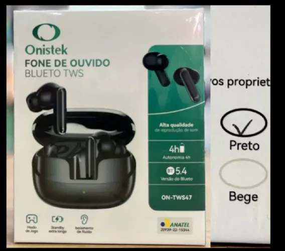 fone de ouvido Bluetooth TWS Onistek, modelo ON-TWS47. 