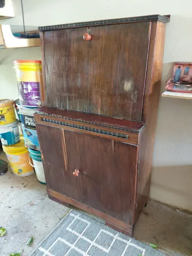 Escrivaninha Vintage Antiga com Divisórias - Madeira