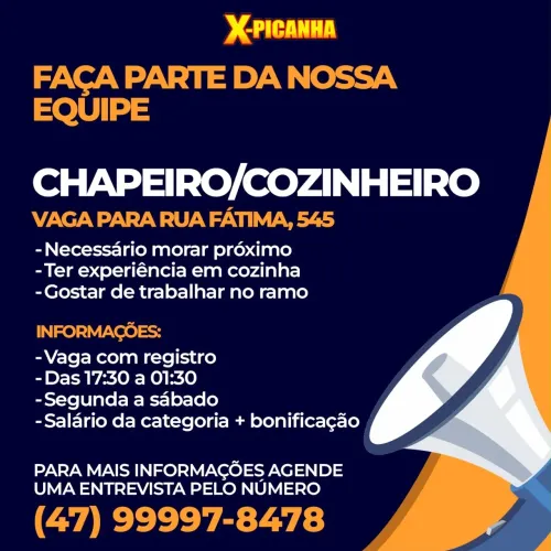 Chapeiro de lanches e porções 